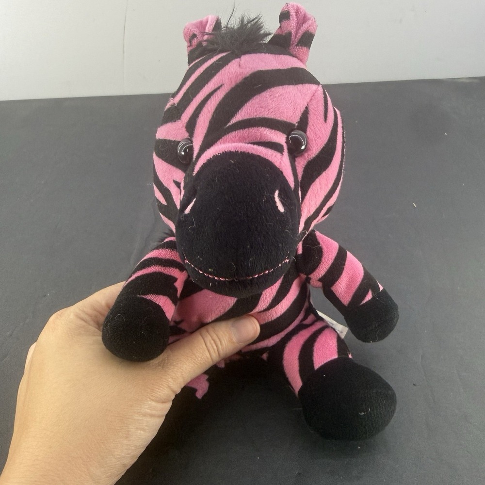 Build-A-Bear 8" Pink & Black Striped Zebra Safari Smallfry